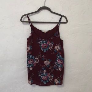 Maroon floral blouse